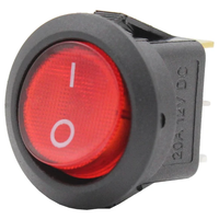 Interrupteur à bascule rond LED ambre 3 broches 12V 20A SPST IP66 étanche en ABS+PC de qualité supérieure pour bateau, camion, 4x4 tout-terrain