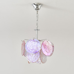 Lámpara de Techo Retro Estilo Murano Francés, con Cristales Multicolores de Nubes Blancas, Lámpara de Noche de Lujo para Dormitorio - Product Image 3