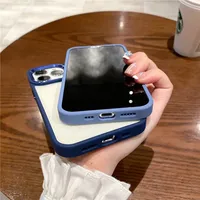 Coque de protection antichoc en silicone transparent et acrylique de luxe pour appareil photo, compatible avec iPhone 16, 15, 14, 13, 12, 11 Pro Max – Vente en gros