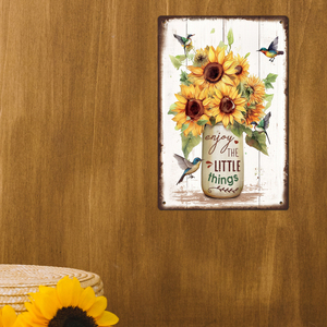 American Warehouse Flower Market Vintage Metal Sign Sunflower Tin Decorative Poster Retro Garden Metal Plaque Hand Painted