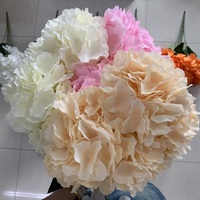 Bunga FANCY 6 Kepala Buatan Tangan Hydrangea Sutra Imitasi Kepala Besar 20cm untuk Hari Valentine & Hari Ibu