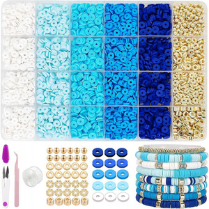 Polymer <b>Clay</b> DIY Jewelry Kit Beads Bracelets Necklaces Craft <b>Set</b> For Kids 7-12 Years Old Making Toys Round Shape Accessories - Product Image 4