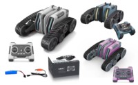 HOSHI 1613 Véhicule tout-terrain double face télécommandé, char RC 3.7V 500mAh, jouet voiture télécommandée avec retournement à 360 degrés, cadeaux de Noël