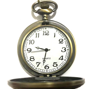 Montre de poche rétro en bronze, chiffres arabes vintage, montre de poche à quartz steampunk, collier pendentif, chaîne, <span class=keywords><strong>horloge</strong></span> - Product Image 4
