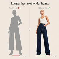 Celana Jeans Wanita Model Straight Leg Custom Wash Tall 36 Inch Inseam Vintage Washed Rigid Denim OEM ODM Pabrik Grosir
