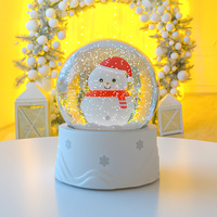 Lampe de table LED 3D en forme de boule de cristal avec musique apaisante, contrôle tactile, lumière d'ambiance décorative, cadeau pour chambre à coucher et maison