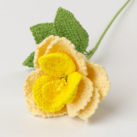 Roses artificielles au crochet faites à la main, fleurs éternelles, décoration d'intérieur, arrangement de bouquet de mariage, branches