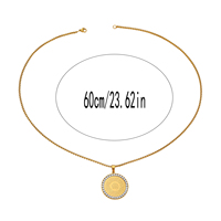 Collar Islámico de Acero Inoxidable 316L Resistente al Agua con Circonita, Colgante Árabe Chapado en Oro de 18K, Antideslustre, para Mujer