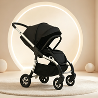 Poussette bébé Landleopard Luxury 3-en-1, roues universelles 360°, chaise haute, pliage automatique, compacte, facile à utiliser, modèle Léopard, charge maximale 20 kg