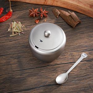 Gran oferta, botellas de condimentos de titanio puro de 220ml, Salero y pimentero, tapas de tarros de especias, cuchara de titanio para cocina, herramientas de especias y hierbas - Product Image 1
