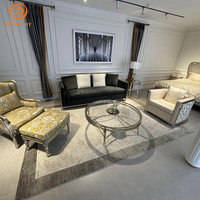 Classique Villa Royal Verre Design En Acier Inoxydable De Luxe Salon Hôtel Loisirs Ensemble Antique Haut De Gamme Européenne Table Basse