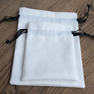 Bolsa de algodón con cordón 15x20, suave, para pendientes pequeños, con doble cordón, de lona reciclada, personalizada, de tela, grande, delgada, para joyería de marca - Product Image 4