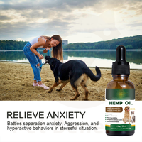 Huile de chanvre apaisante pour animaux de compagnie, soulagement rapide de l'anxiété et du stress, gouttes naturelles apaisantes pour chiens et chats, complément liquide à base de plantes OEM/ODM