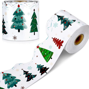 Pegatinas enrollables impresas con figuras irregulares de dibujos animados, papel de arte autoadhesivo, decoración de pizarras, libros, temática navideña festiva - Product Image 1