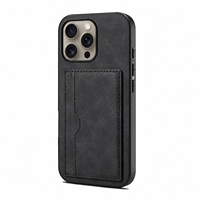 Étui de téléphone en cuir PU rétro de luxe pour iPhone 11-18, coque arrière vintage avec porte-cartes et support horizontal