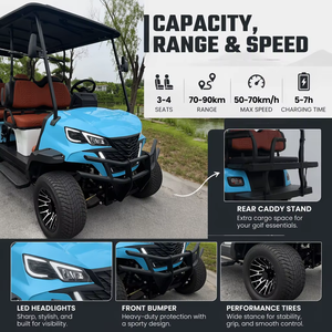Voiture de golf tout-terrain neuve, meilleur prix, personnalisée, 4 places, électrique, certifiée CE pour les routes non publiques - Product Image 2