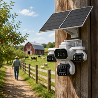 Caméra de sécurité solaire extérieure 4G avec carte SIM, 20MP CMOS, panoramique/inclinaison, 6 moteurs, vision nocturne couleur, IP65, H.265, 360°, détection de mouvement par batterie