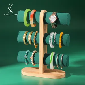 Kwaliteit 3 Lagen Fabriek Groothandel Armband Opbergdisplay Fluwelen Horloge Armband Ketting Sieraden Display