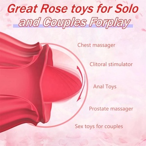 Vibrateur rose clitoridien en forme de langue, jouet sexuel, stimulateur de vibration, 10 modes de vibration de langue, pour femme, anal, clitoris, mamelons, oreilles, point G - Product Image 3