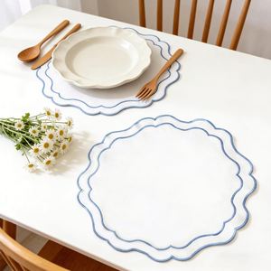 <b>Round</b> Cotton Embroidery Lightweight Washable Colorful Dining Table Decoration Wedding Restaurant Heat Insulation <b>Placemat</b> - Product Image 5