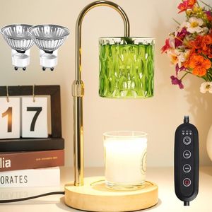 Lampe chauffe-bougie électrique en métal et verre, aromathérapie, fonte de cire, décoration de table, utilisation intérieure et extérieure - Product Image 4