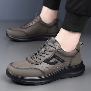 Men's Casual Walking Shoes Leather Rubber Sole Low Heel Anti Slip <b>EVA</b> Midsole Comfortable Leisure Wear Wenzhou Origin - Product Image 4