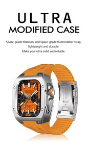 Eraysun di lusso modifica custodia in titanio + Fluororubber cinturino per Apple <span class=keywords><strong>Watch</strong></span> <span class=keywords><strong>Ultra</strong></span> 49mm <span class=keywords><strong>cinturini</strong></span> per orologi - Product Image 2