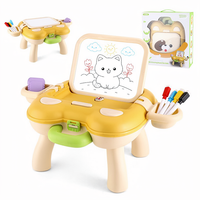 Table de dessin multifonction pour enfants avec rangement, kit de peinture et jeu de gribouillage, motif chiot mignon