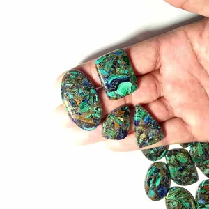 Superventas, malaquita natural, cobre, turquesa, piedras preciosas sueltas, cabujón, piedras preciosas sueltas para la fabricación de joyas de la India - Product Image 1