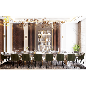 اضافية كبيرة غرفة الطعام مستطيل الفولاذ المقاوم للصدأ الحقيقي الرخام منضدة طعام حديثة 12 الكراسي - Product Image 3