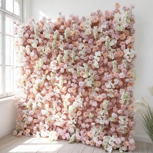 Custom Wedding Hotel <b>Wall</b> Background 3D Rollable <b>Flower</b> <b>Wall</b> Artificial Peony <b>Wall</b> Panel - Product Image 2