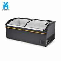 Congélateur horizontal commercial pour aliments surgelés de 1,2 m, gris foncé et blanc, 270 W, dégivrage manuel, 4 paniers