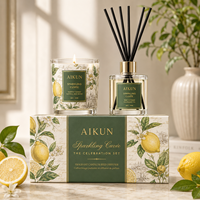 Aikun Citrus Box – Faible MOQ, Livraison Rapide, Toutes Senteurs, Diffuseur à Bâtonnets et Bougie Parfumée en Verre Rond 100ml avec Logo Personnalisé pour Acheteurs Professionnels