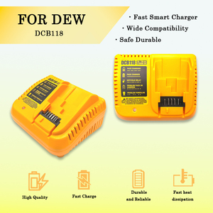 Chargeur de remplacement <span class=keywords><strong>Rabid</strong></span> pour batterie DEW DAB118, compatible avec les outils de perçage, de scellement, de soufflage et de tonte - Product Image 2
