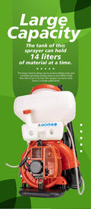 Pulverizador de pesticidas agrícolas, equipamento de pulverização, mochila química, pulverizador a gás, 2 tempos, 41.5cc, 2 tempos, espanador de névoa - Product Image 2