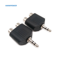 Adaptateur de connecteur audio stéréo mâle vers 2 RCA femelle plaqué or 3.5mm