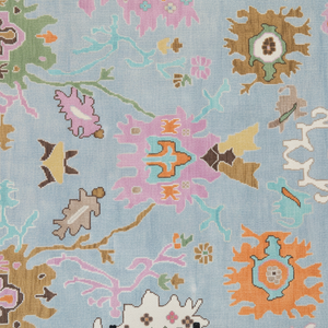 Tapis noué à la main rose vintage Oushak pour chambre à coucher cuisine chambre d'enfants - Product Image 1