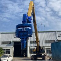 Martillo vibratorio hidráulico para excavadora, pluma de conducción de pila, para proyectos de pila de hoja de acero, al por menor
