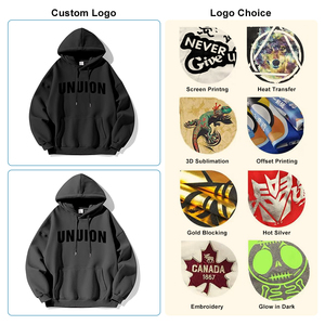 <b>Men's</b> Winter <b>Hoodies</b> Custom Logo Print 100% Polyester Blank Casual Luxury Windproof Eco-Friendly Tracksuit Unisex <b>Fleece</b> - Product Image 3