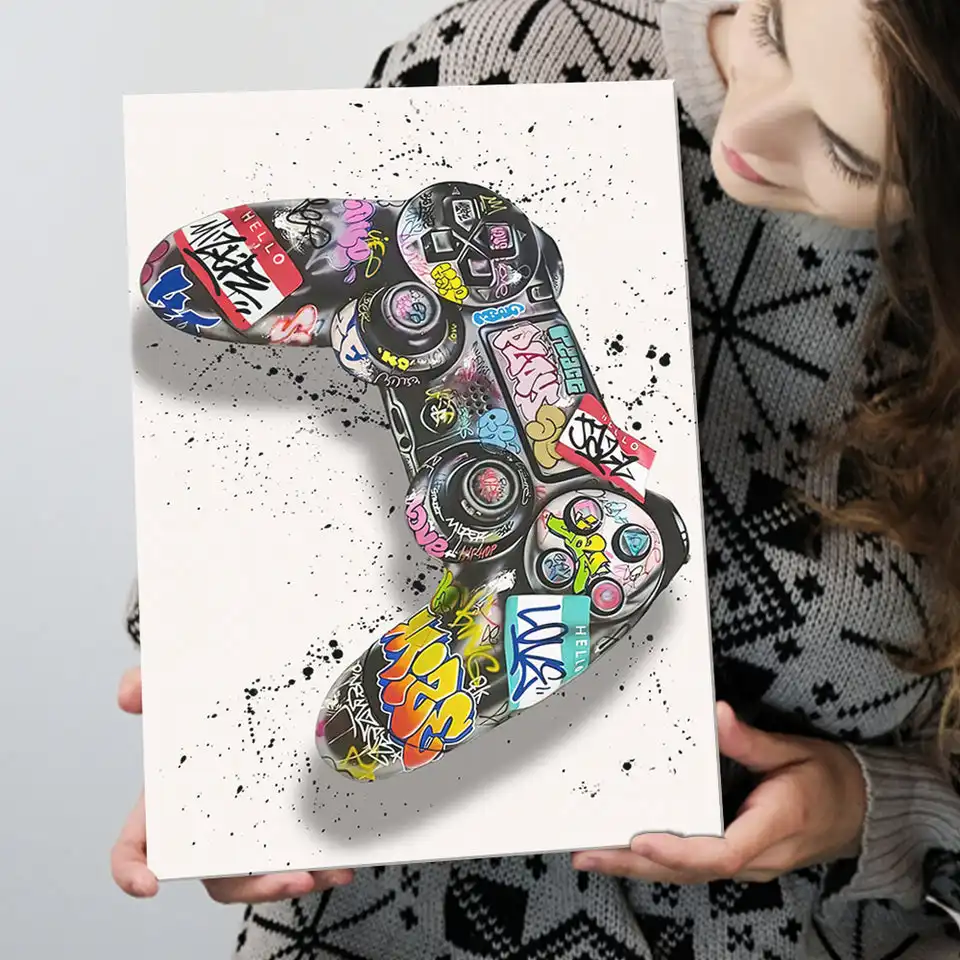 Pop Art Canvas Painting Gamer Controller Cool Gaming Poster For Wall Art Esports Game Canvas painting For Home Room deco