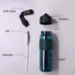Bouteille d'eau de sport classique <span class=keywords><strong>Cuu</strong></span> 600 ml/800 ml sans BPA, étanche, en Tritan givré, avec couvercle à rabat et sangle, pour adultes - Product Image 3