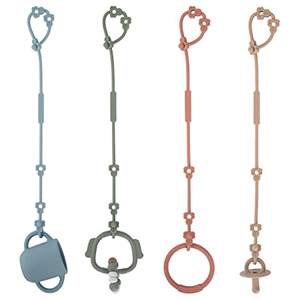 Correas de seguridad de juguete, correas de seguridad de juguete para bebés, Clips de chupete de silicona, correas de copa estirables ajustables para cochecitos - Product Image 6