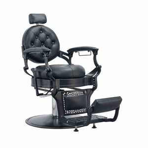 Silla de Barbero Profesional Reclinable Negra con Base Hidráulica para Hombres, Modelo DM Classic Salon Shop - Product Image 1