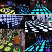 Lumières LED circulaires portables à changement de couleur pour piste de danse arc-en-ciel, prix de gros