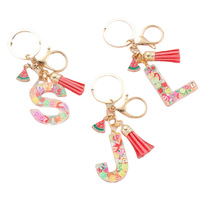 YOYI Groothandel Nieuwe Zomer Fruit Hars PVC Sleutelhanger 26 Letter Hangertje Schattig Grensoverschrijdend Klein Cadeau Fris Design
