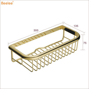 Beelee-soporte de pared de latón <span class=keywords><strong>para</strong></span> baño, <span class=keywords><strong>estante</strong></span> de almacenamiento <span class=keywords><strong>para</strong></span> champú, Gel de <span class=keywords><strong>ducha</strong></span>, color dorado - Product Image 2