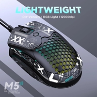 M5 Mouse berkabel 7-Key RGB cahaya PAW3325 6-Gear 12000DPI 1000HZ 200IPS 20G Esports Game kantor hadiah periferal komputer pria