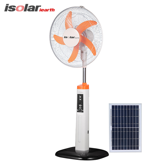 High Speed AC/DC Electric Standing Fan Rechargeable 18 Inch Solar Panel Fan
