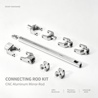 Kit d'accessoires pour trépied de batterie en alliage d'aluminium CNC : tige de connexion pour double pédale, tige de miroir, arbre de transmission universel, finition anodisée