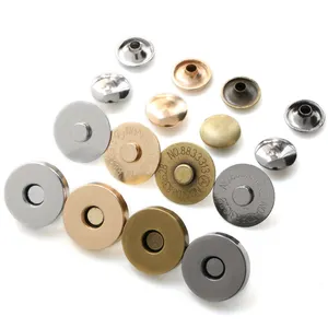 (200 sets) 14mm18mm Magnetic Button Buckle Magnet Luggage Double-hat Stud Buttons Invisible Snap-fastener Leather Rivets